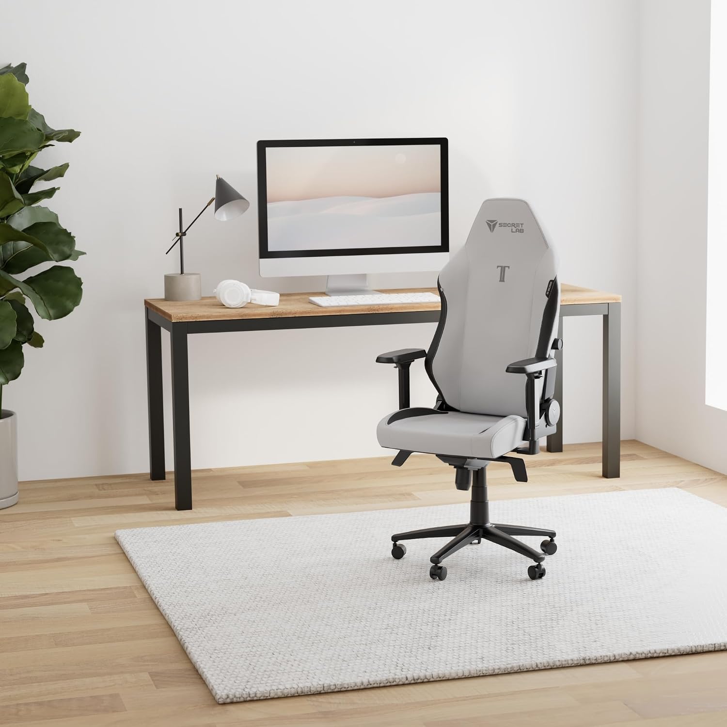 Secretlab Titan Evo Ash Gaming Chair - Reclining, Ergonomic & Heavy Duty Computer Chair with 4D Armrests, Magnetic Head Pillow & Lumbar Support - Big and Tall Up to 395 lbs - Gray - Leatherette
