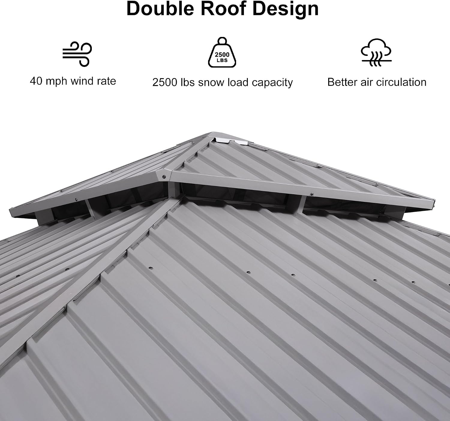 PURPLE LEAF 13' X 13' Hardtop Aluminum Gazebo with Netting and Curtains Heavy Duty Permanent Gazebo with Double Metal Roof for Patio Deck Lawn Garden All Weather Outdoor Pavilion Gazebos, Light Grey