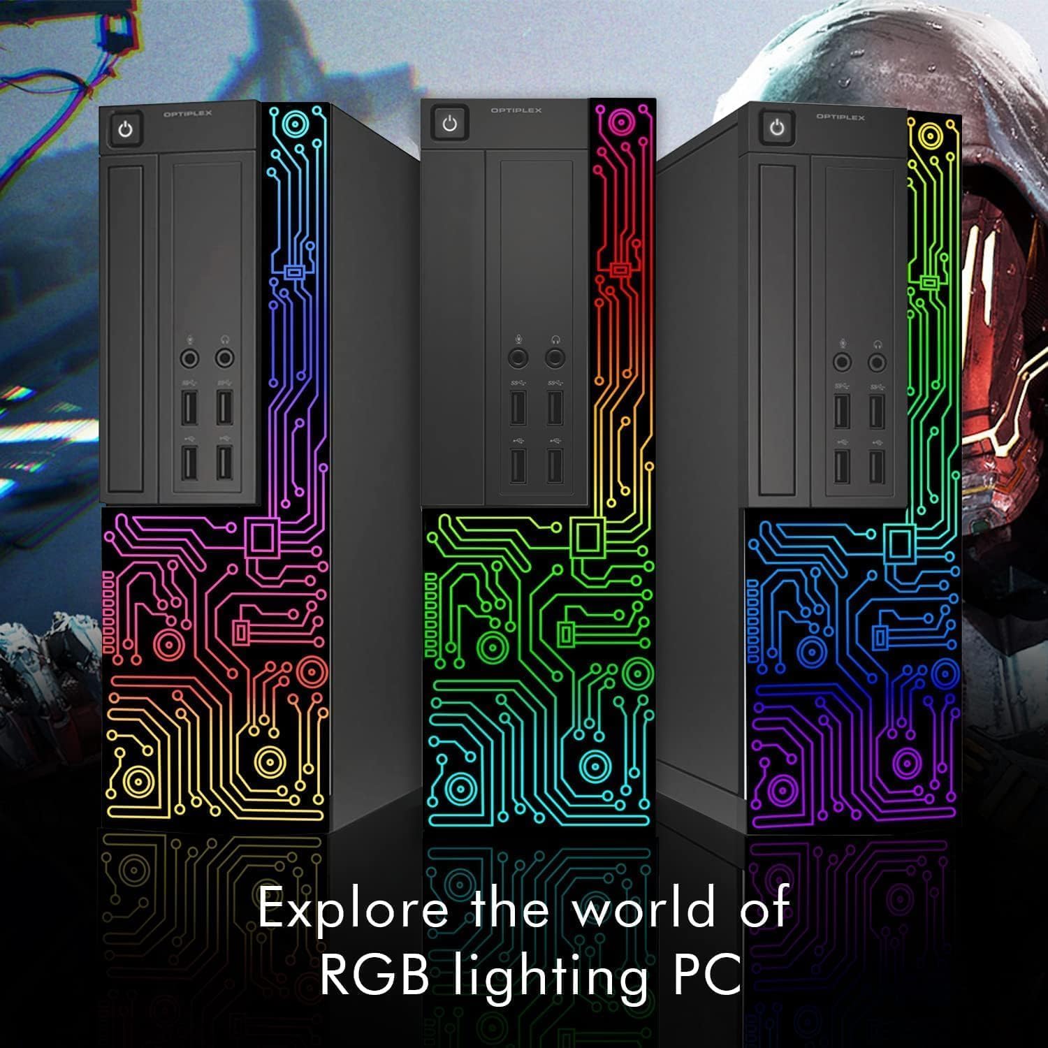 Dell Gaming OptiPlex Desktop RGB Computer PC, Intel Core i5, GeForce GT 1030 2GB GDDR5, 16GB RAM, 512GB SSD, 24 Inch HDMI Monitor, Keyboard Mouse and Headset, WiFi, Windows 11 Pro (Renewed)