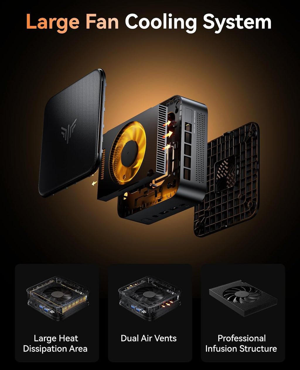 KAMRUI E3B Mini PC with AMD Ryzen 5 7430U (Beat 5500U, up to 4.3GHz), 16GB DDR4 512GB M.2 SSD Mini Computer, Mini Gaming PC with USB Type-C Supports Triple 4K Display, WiFi 6, BT 5.2
