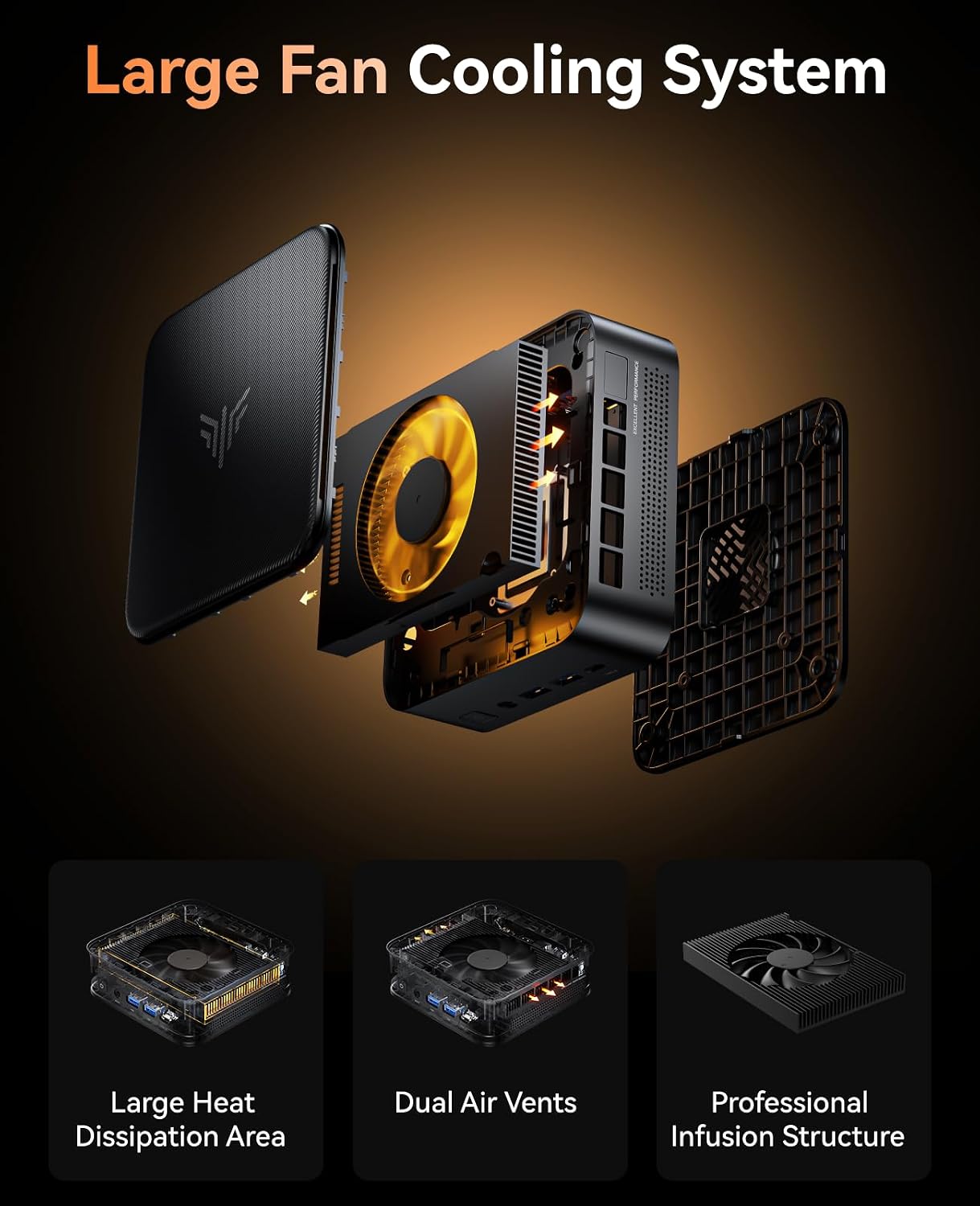 KAMRUI E3B Mini PC with AMD Ryzen 5 7430U (Beat 5500U, up to 4.3GHz), 16GB DDR4 512GB M.2 SSD Mini Computer, Mini Gaming PC with USB Type-C Supports Triple 4K Display, WiFi 6, BT 5.2