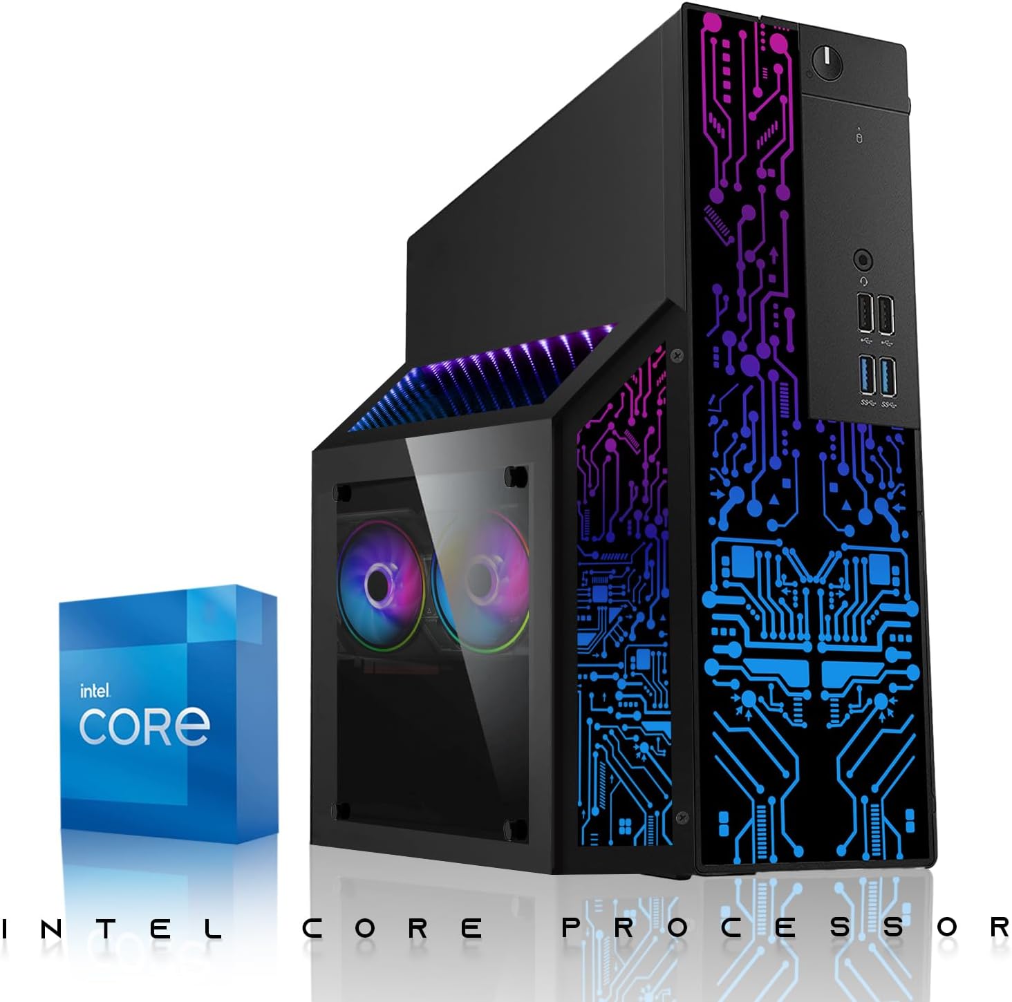 HP G3 Gaming Desktop PC Bundle with Core i7 32GB RAM 1TB SSD 27 inch Curved Monitor RTX 3060 Graphics RGB Keyboard with AI-Enabled Copilot Key Mouse Headphones Webcam Windows 11(Renewed)