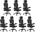 TRALT Office Chair Ergonomic Desk Chair, 330 LBS Home Mesh Office Desk Chairs with Wheels, Comfortable Gaming Chairs Black, Pack of 7