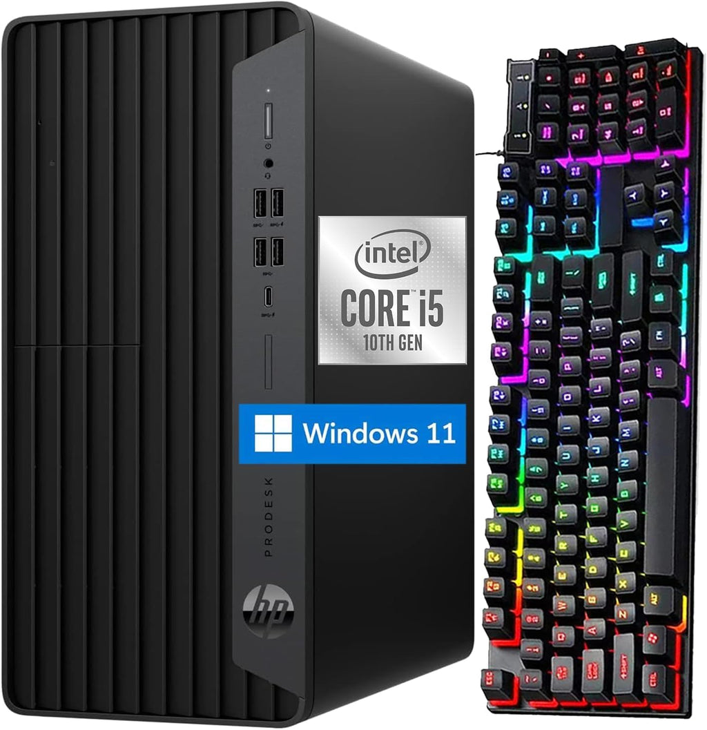 HP ProDesk 600 G6 Tower Computer, Windows 11 Pro MT Desktop PC, Core i5-10500 Up to 4.50 GHz, 16GB RAM, 256GB SSD, Keyboard Mouse, 4K Support (Renewed) ProDesk G6