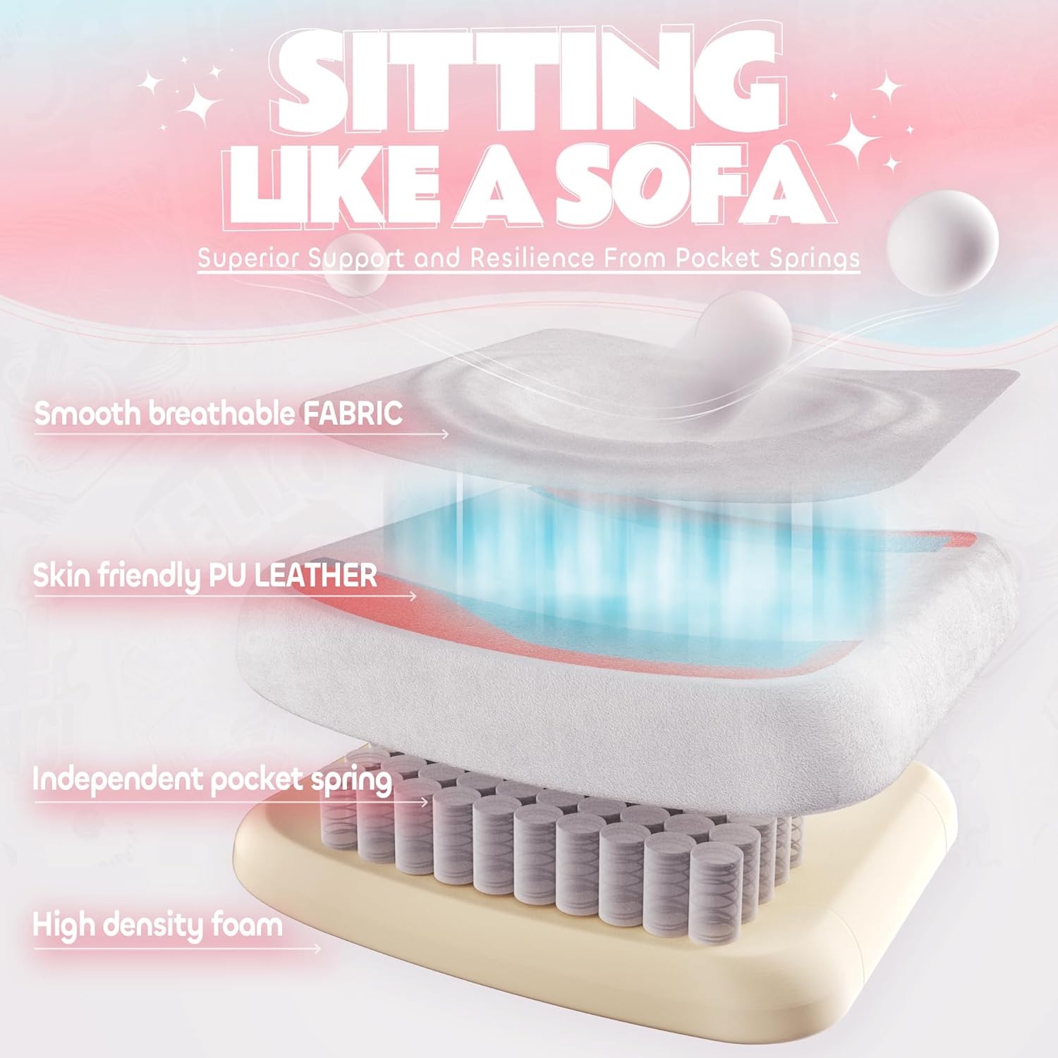 Gaming Chair Cute with Cat Ears Paw Lumbar and Cushion,Ergonomic Computer Chair with Footrest,Reclining PC Game Chair for Girl Computer Chair 300lbs for Adult Colours