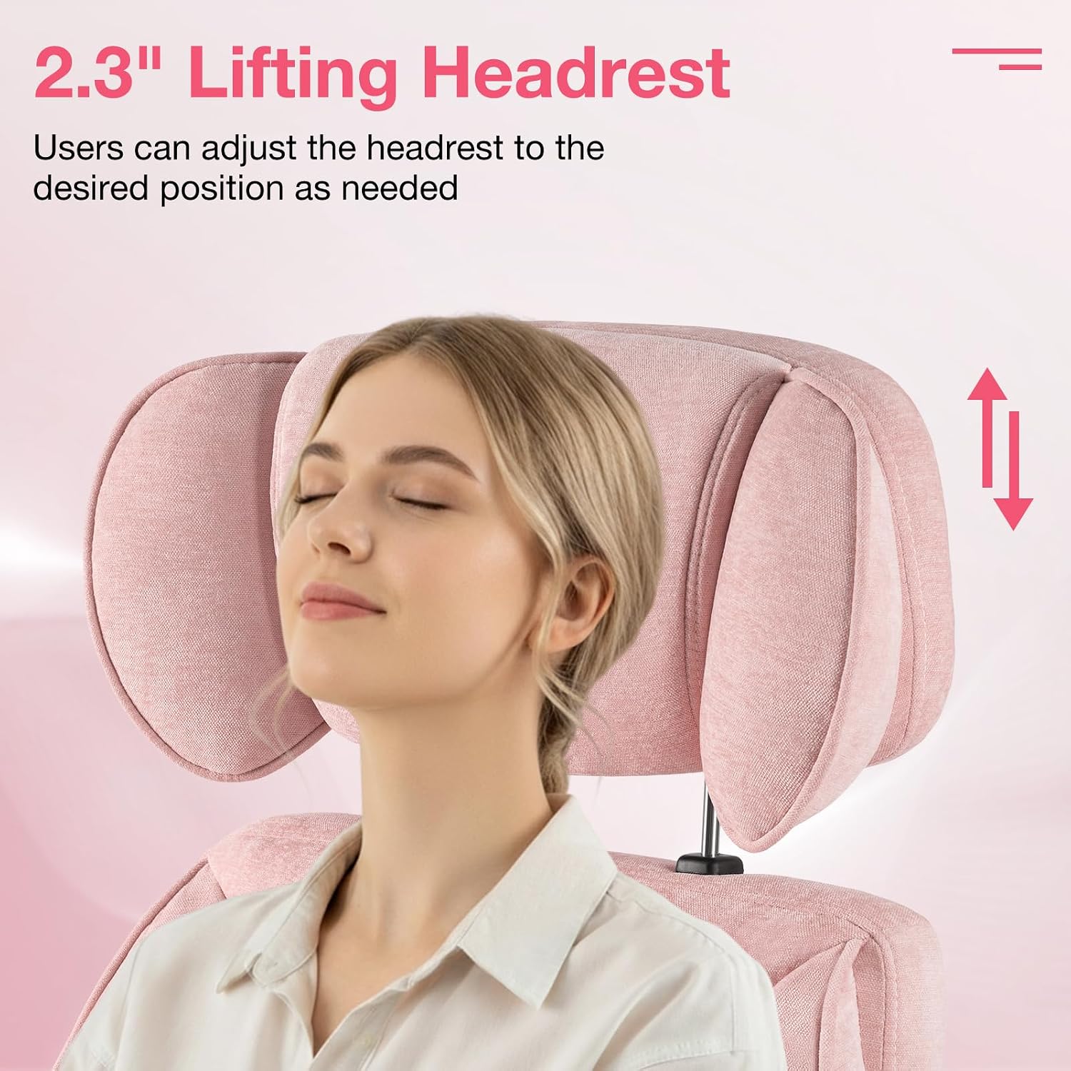 HOFFREE Criss Cross Chair with Wheels Ergonomic Office Chair with Reversible Armrest Wide Seat Comfy Desk Chair with Foot Rest for Gaming,Reading,Working(Pink)