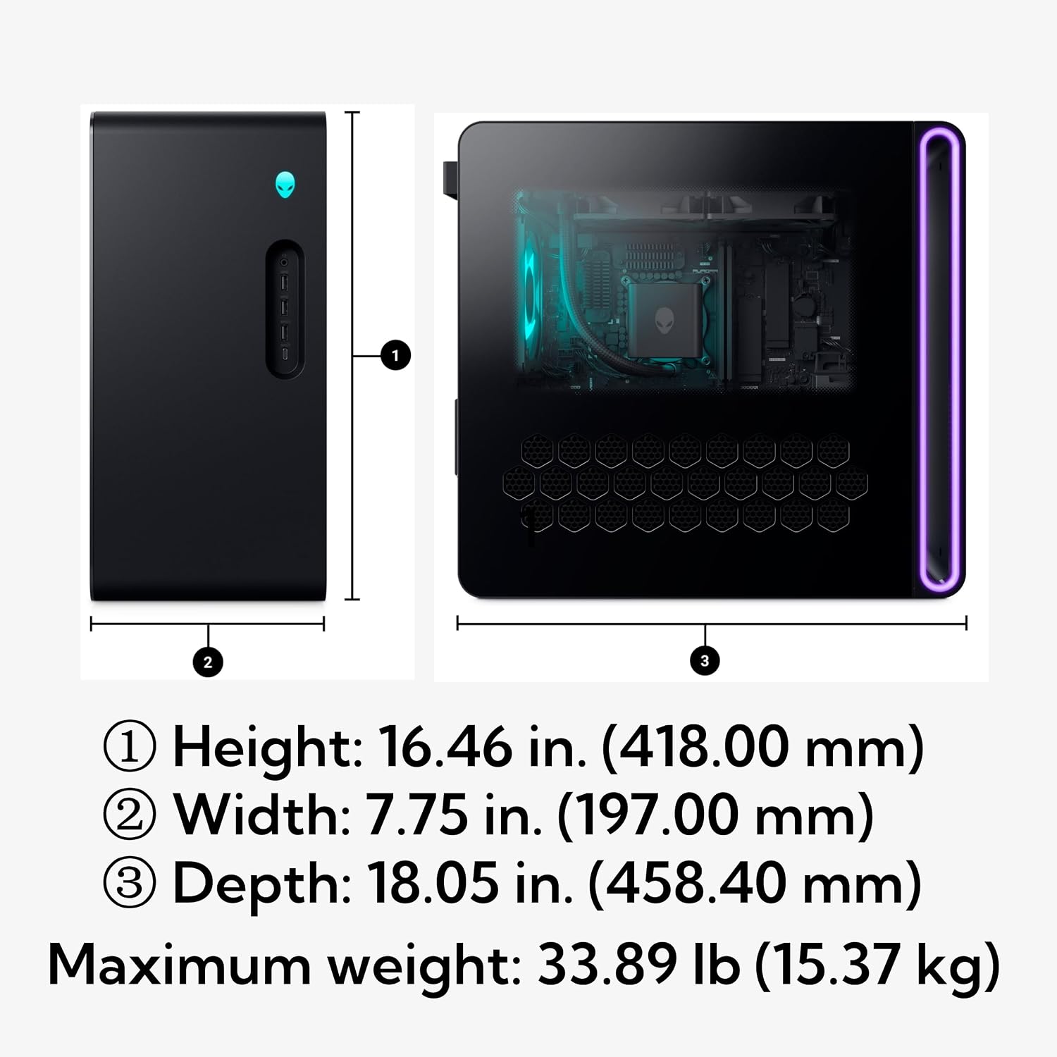Alienware Aurora R16 Gaming Desktop Computer PC, NVIDIA RTX 5080 16GB GDDR7, Intel Ultra 9 285K, 64 GB DDR5, 4 TB SSD + 2 TB HDD, Wi-Fi 7, AlienFX Liquid Cooling, Windows 11 Pro