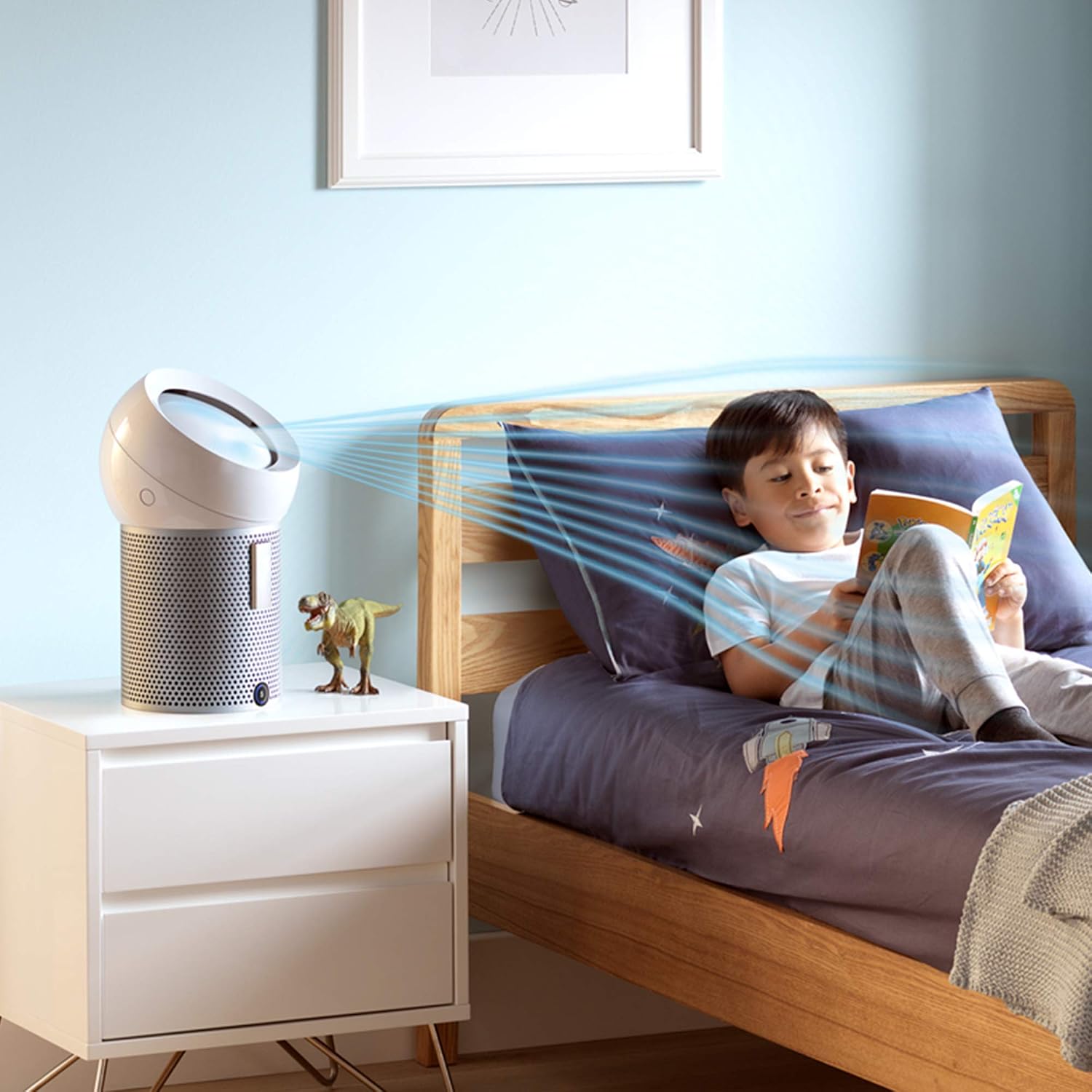 Dyson Pure Cool Me Personal Purifying Fan, BP01 HEPA Air Purifier & Fan, Removes Pollutants, Dust, Mold, VOCs, for Desks, Bedside, Side Tables, White (Renewed)