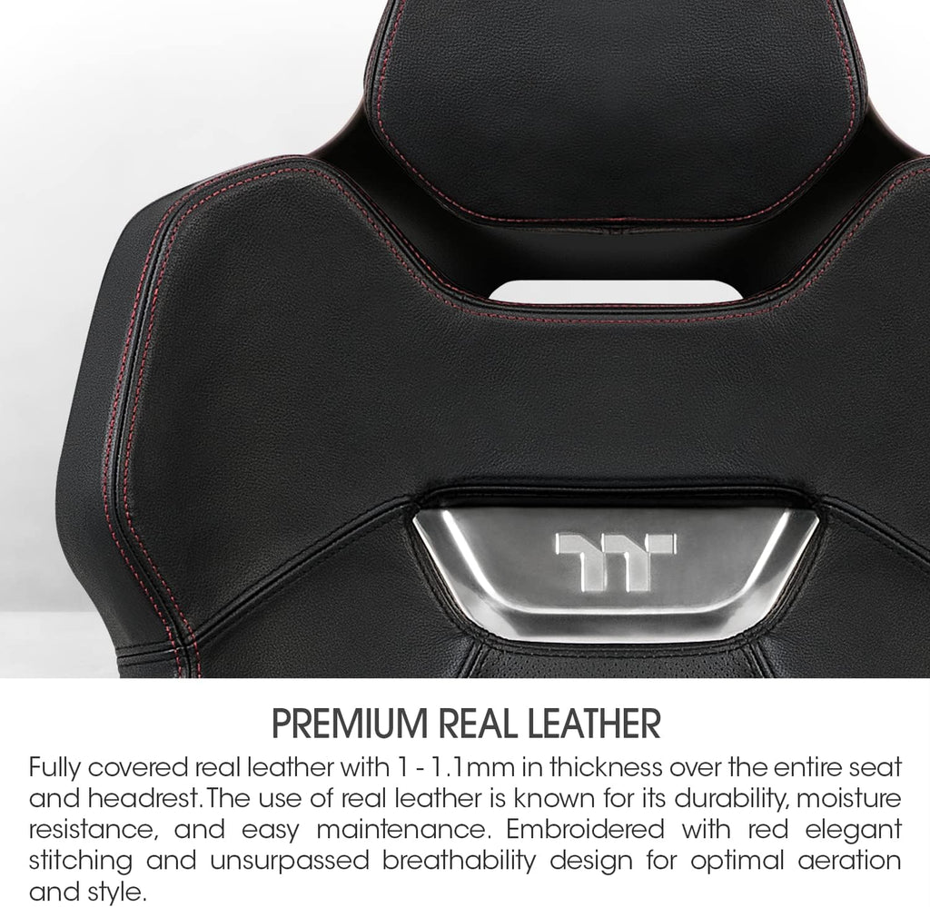 Thermaltake Argent E700 Real Leather Gaming Chair (Storm Black) Design by Studio F∙A∙Porsche, GGC-ARG-BBLFDL-01