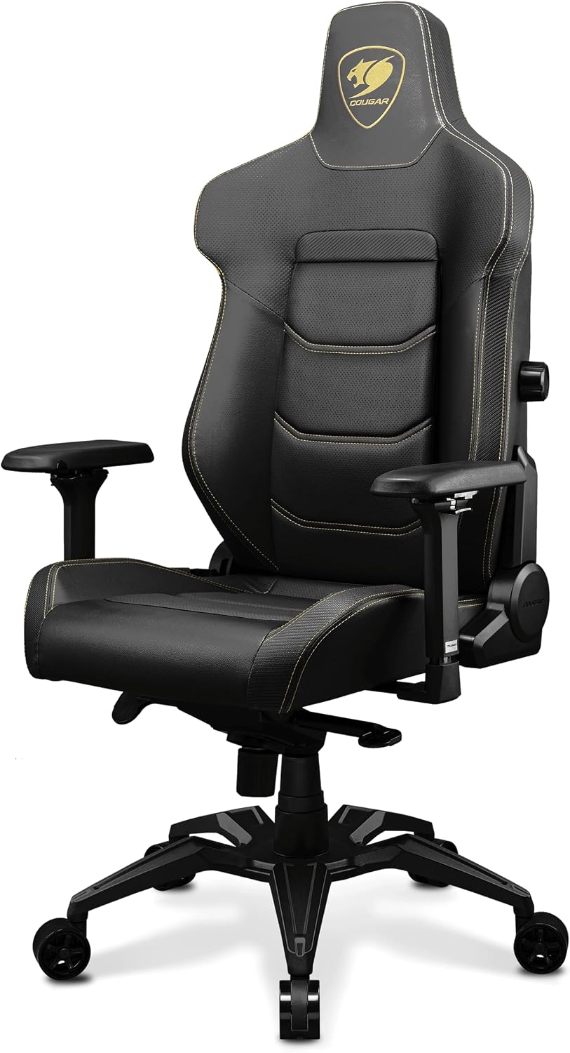 COUGAR Armor Evo Gaming Chair with Breathable Premium PVC Leather, Integrated 4-Way Lumbar Support and Magnetic Neck Pillow Foam (Royal)