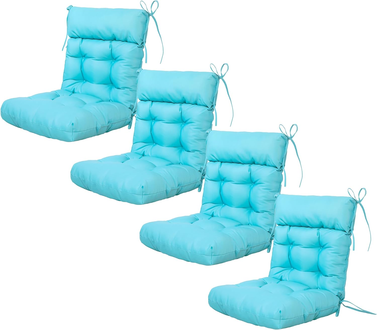ARTPLAN Patio Chair Cushion,Tufted Adirondack Outdoor Chair Cushion,Wicker High Back Outdoor Seat Cushion,Set of 4, 44'X21'X4' (4 Pack)