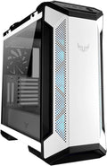 ASUS TUF Gaming GT501 White Edition Mid-Tower Gaming Case, EATX Support, Pre-Installed Four Fans, 2 x USB 3.1 Front Panel, Smoked Tempered Glass, Steel Construction