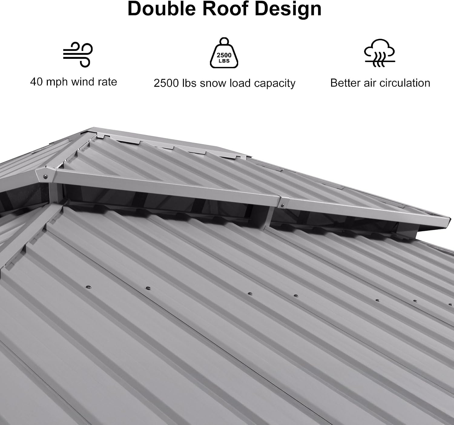 PURPLE LEAF 13' X 15' Hardtop Aluminum Gazebo with Netting and Curtains Heavy Duty Permanent Gazebo with Double Metal Roof for Patio Deck Lawn Garden All Weather Outdoor Pavilion Gazebos, Light Grey