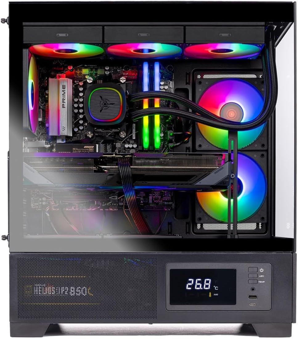 Skytech Gaming Azure 3 Plus Gaming PC, Intel i7 14700F 2.1GHz, NVIDIA RTX 5070 12GB, 2TB Gen4 NVMe SSD, 16GB DDR5 RAM 6000, 850W Gold ATX 3 PSU, 360 ARGB AIO, Wi-Fi, Win 11, Desktop