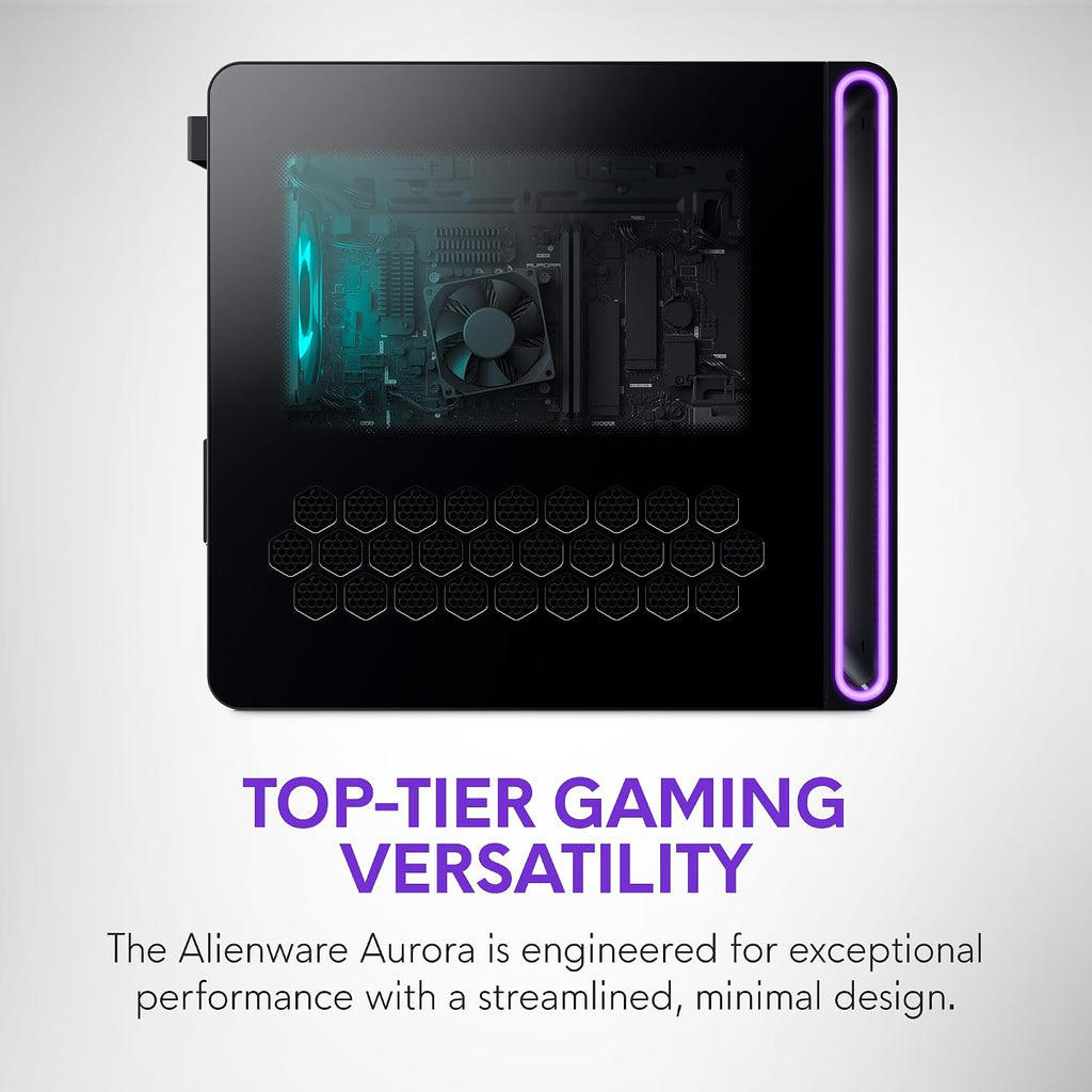 Alienware Aurora Gaming Desktop ACT1250 - Intel Core Ultra 7 265F Processor, Air Cooled, NVIDIA GeForce RTX 5060Ti, 16GB DDR5 RAM, 1TB SSD, 500W Platinum Rated PSU, Windows 11 Home - Clear Panel