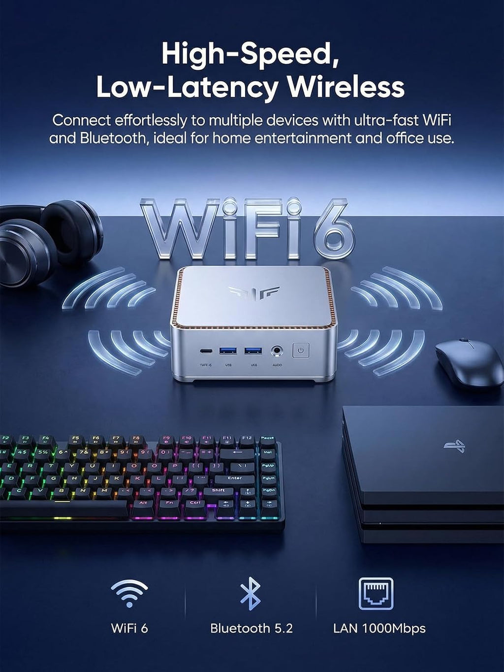 KAMRUI Hyper H2 Mini PC Windows 11 pro, Intel Core 14450HX Mini Computers (10C/16T, 4.8GHz), 32GB RAM 1TB PCle4.0 SSD Micro Desktop PC, Triple 4K Display, USB-C, WiFi6, BT5.2, Business Office Home