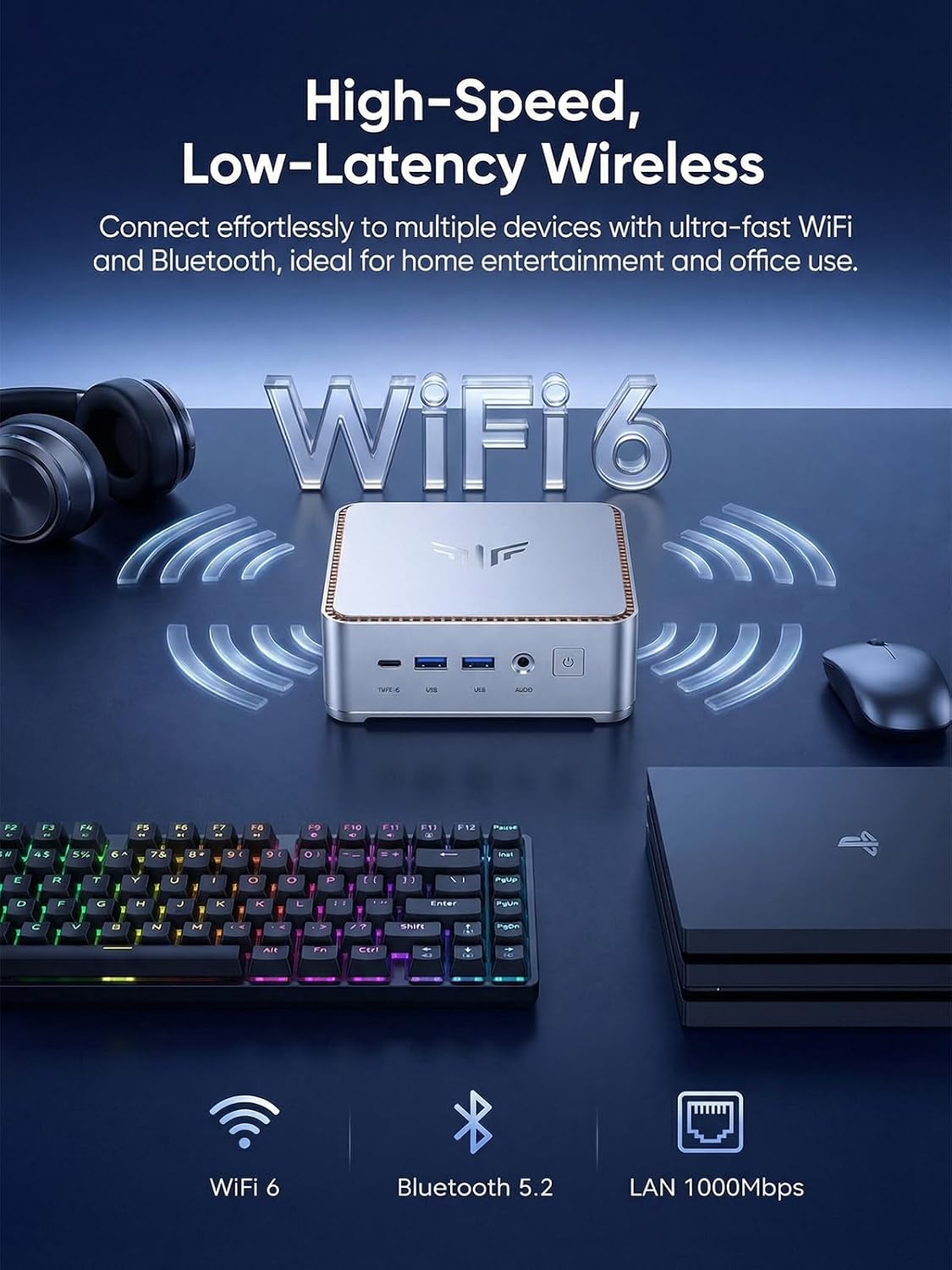 KAMRUI Hyper H2 Mini PC Windows 11 pro, Intel Core 14450HX Mini Computers (10C/16T, 4.8GHz), 32GB RAM 1TB PCle4.0 SSD Micro Desktop PC, Triple 4K Display, USB-C, WiFi6, BT5.2, Business Office Home