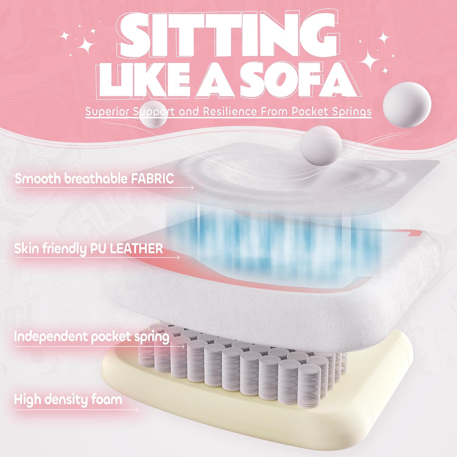 Pink Gaming Chair Cute with Cat Ears Paw Lumbar and Cushion,Ergonomic Computer Chair with Footrest,Reclining PC Game Chair for Girl Computer Chair 300lbs for Adult