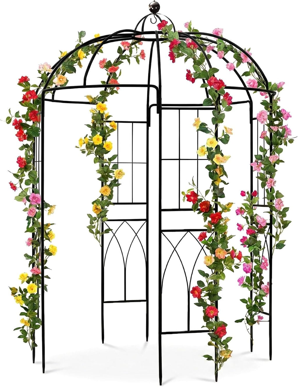 Garden Arches Arbors Birdcage Shape,9' High x 6.8' Wide,Metal Pergola Pavilion Gazebo Enduring Iron Trellis Plants Support Use for Outdoor Garden Arbor Climbing Plants Wedding Arches Ceremony