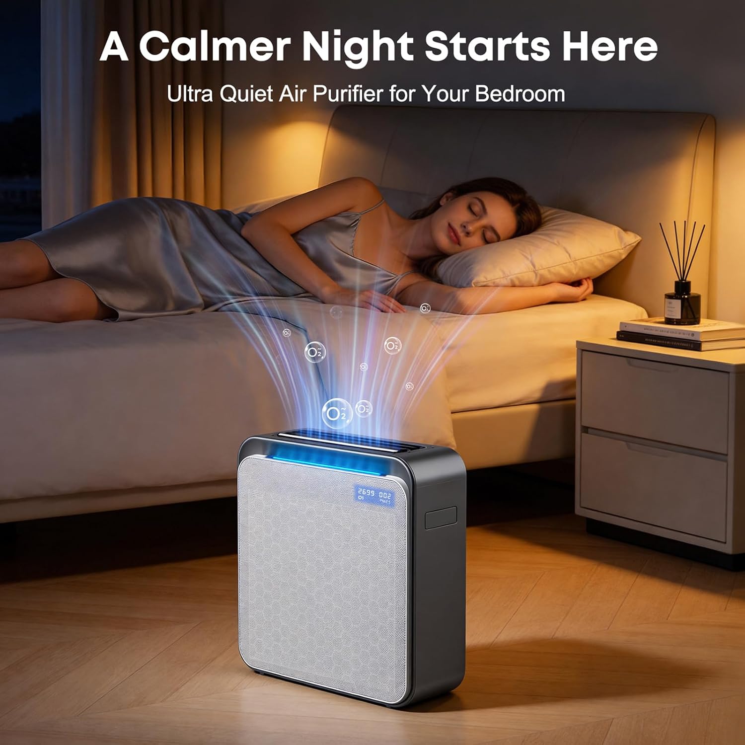 BURTRAN A31 H14 HEPA Air Purifier for Home Large Room Bedroom up to 1360ft²,Ultra-Quiet Sleep Modes, Nano-Oxy Negative Ions,PM2.5 & TVOC Smart Monitor, 5-Stage Filtration,WiFi,Sleep Support