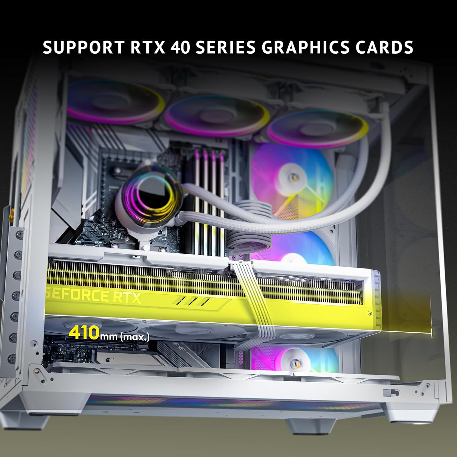 Antec C5 ARGB White, Mid-Tower ATX PC Case, Seamless Tempered Glass Front & Side Panels, 7×120mm ARGB PWM Fans Included, Supports Up to 10 Fans, 360mm Radiator Support, Type-C 3.2 Gen 2