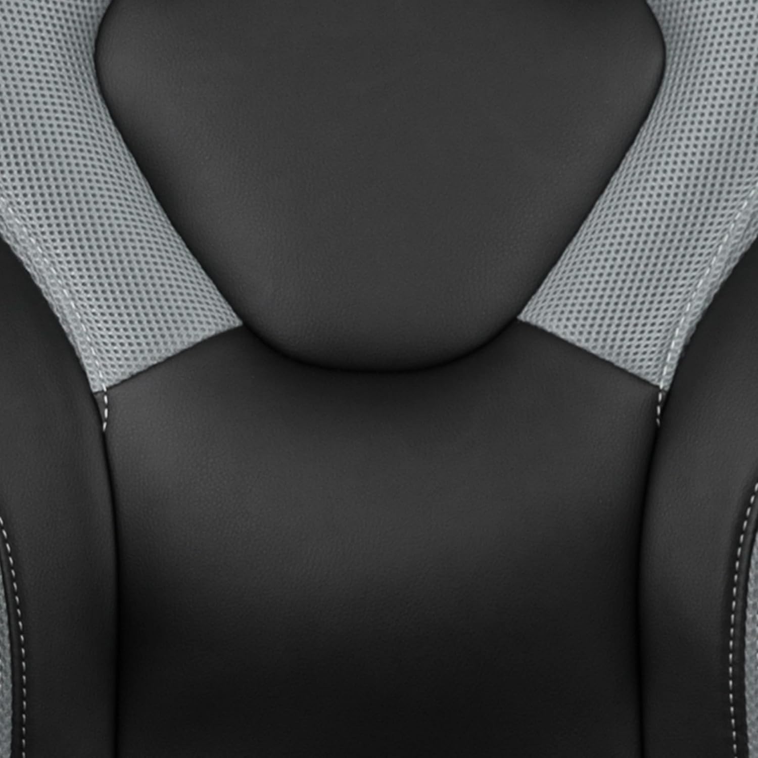Flash Furniture X10 High-Back LeatherSoft Racing Style Gaming Chair with Flip-Up Arms, Ergonomic Padded Swivel Computer Chair, Gray/Black
