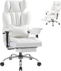 Furmax Big and Tall Office Chair, High Back Gaming Chair with Footrest for Heavy People, 400LBS Ergonomic Comfy Office Chair with Adjustable Armrests for Home Office (White)