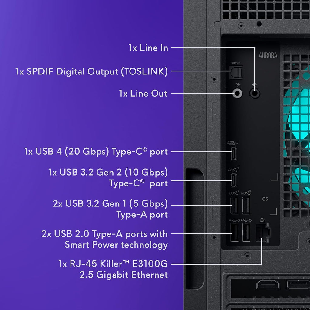 Alienware Aurora Gaming Desktop ACT1250 - Intel Core Ultra 7 265KF Processor, Liquid Cooled, NVIDIA GeForce RTX 5070, 32GB DDR5 RAM, 2TB SSD, 1000W Platinum Rated PSU, Windows 11 Home - Clear Panel
