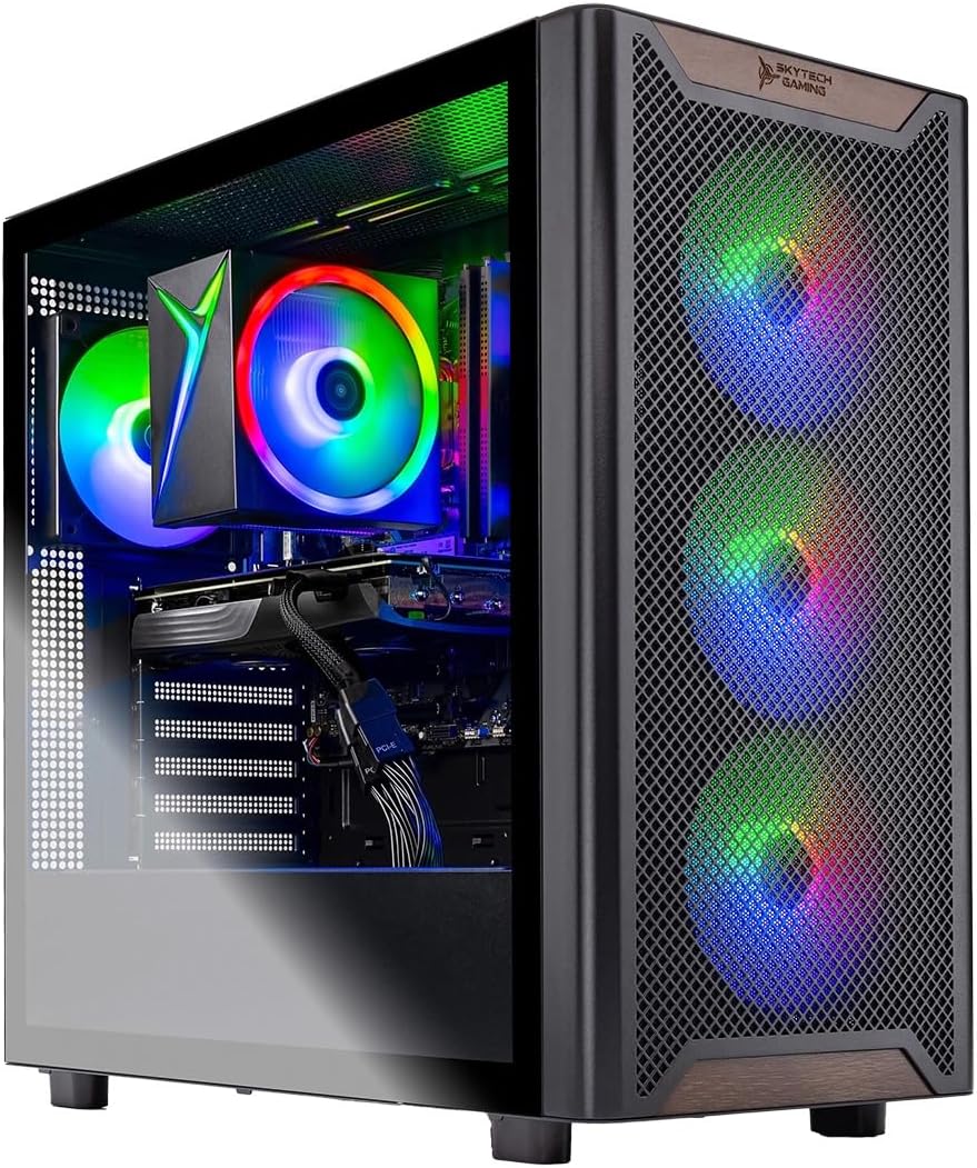 Skytech Gaming Chronos 3 Gaming PC, AMD Ryzen 5 5500 3.6GHz, AMD RX 9060 8GB VRAM, 1TB NVMe SSD, 16GB DDR4 RAM 3200, 650W Gold PSU, WI-FI 5, Windows 11, Desktop
