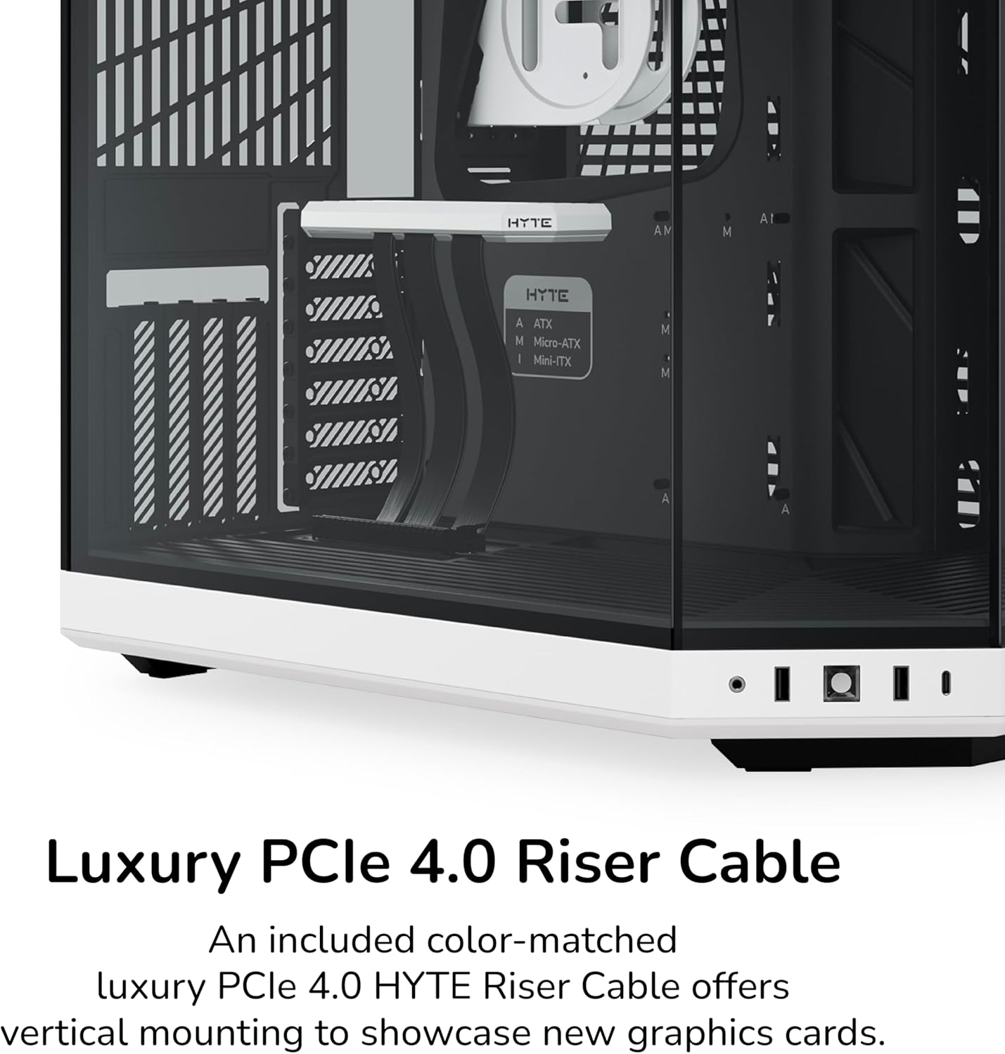 Hyte Y70 Upgraded Modern Aesthetic Dual Chamber Panoramic Tempered Glass Mid-Tower ATX Computer Gaming Case with PCIE 4.0 Riser Cable Included, White (CS-HYTE-Y70-BW)