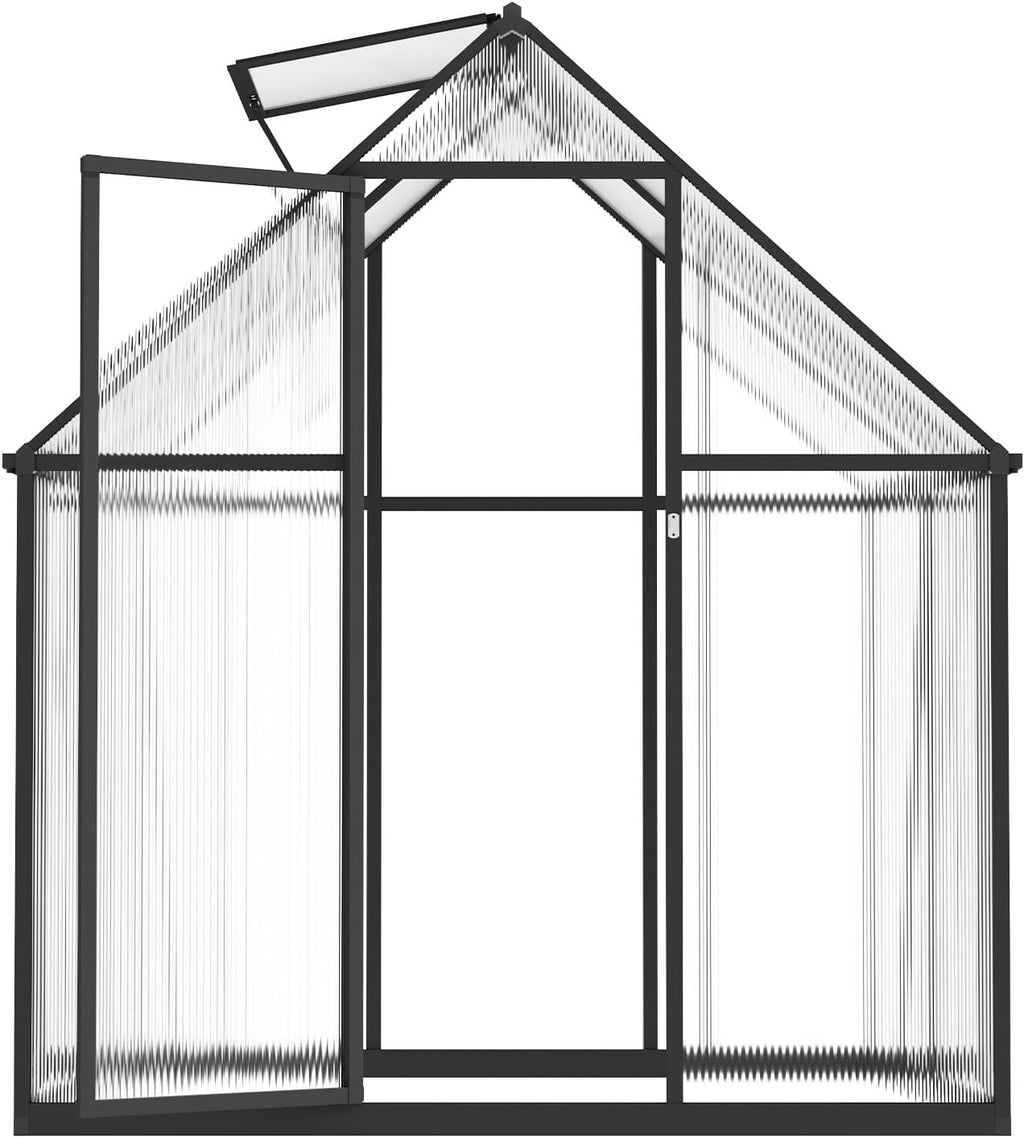 VEVOR 6 x 4 FT Polycarbonate Greenhouse, Heavy Duty Outdoor Green House with Adjustable Vent & Push-Pull Lockable Door, Quick Setup, Aluminum Frame Walk-in Greenhouse Sunroom for Outside Garden Lawn