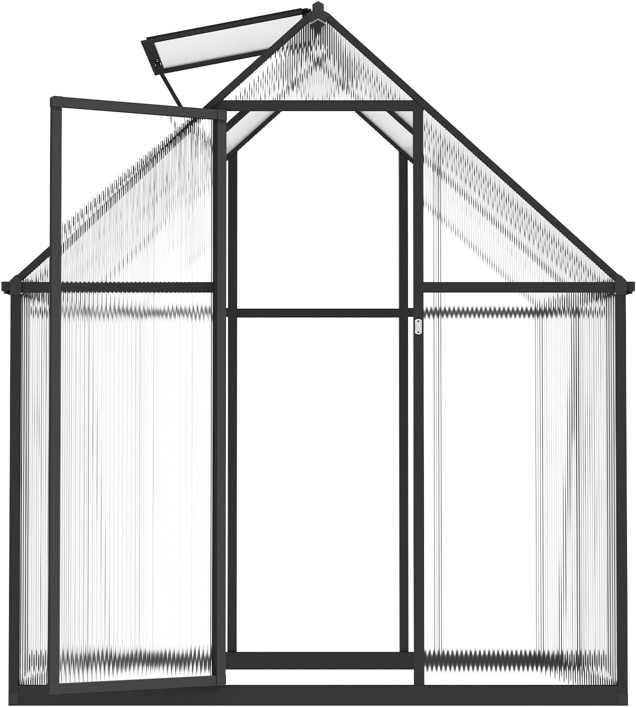 VEVOR 6 x 4 FT Polycarbonate Greenhouse, Heavy Duty Outdoor Green House with Adjustable Vent & Push-Pull Lockable Door, Quick Setup, Aluminum Frame Walk-in Greenhouse Sunroom for Outside Garden Lawn