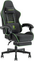 Dowinx Gaming Chair with Pocket Spring Cushion, Computer Office Game Chair, Linkage Armrests and Footrest, High Back Ergonomic Computer Chair with Lumbar Support Task Chair with Footrest(Green)
