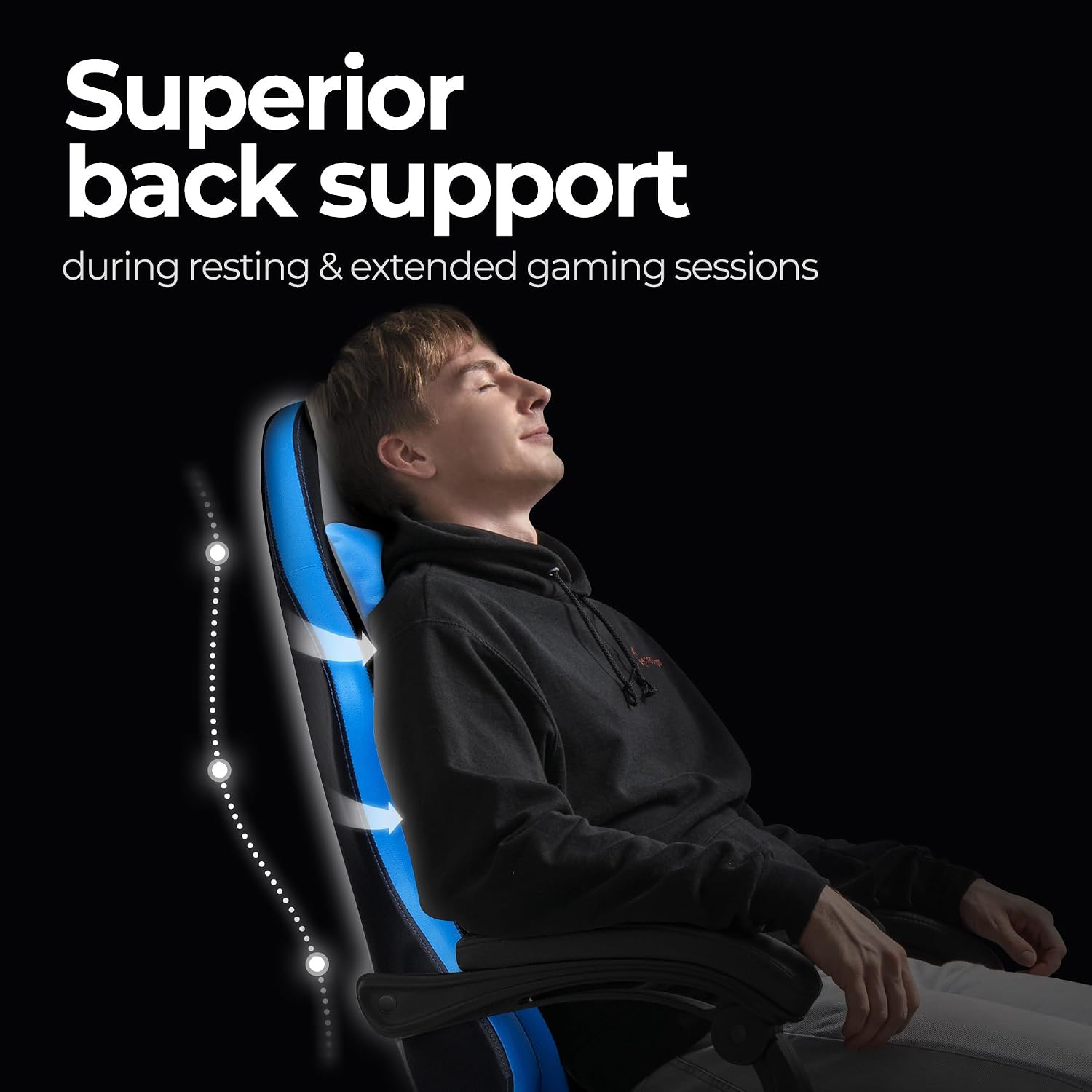NEO CHAIR Video Gaming Chair with Footrest High Back Ergonomic Comfortable Office Computer Desk with Lumbar Support Height Adjustable with PU Leather Recliner for Adults Women Men (Blue)
