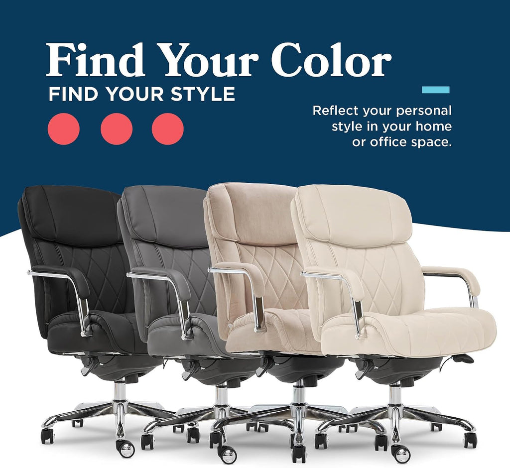 La-Z-Boy Sutherland Ergonomic Fabric Swivel Computer and Desk Chair, Cream (CHR10048D)