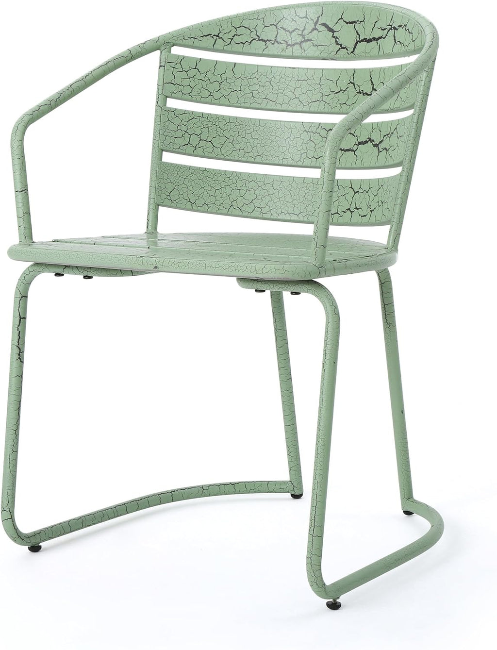 Christopher Knight Home Adley Outdoor Bistro Set, 3-Piece Bistro Table and Chair Set of 2, Patio Furniture Set with Iron Frame, Crackle Textures, Bistro Dining Set, Poolside/Garden Cafeteria, Green