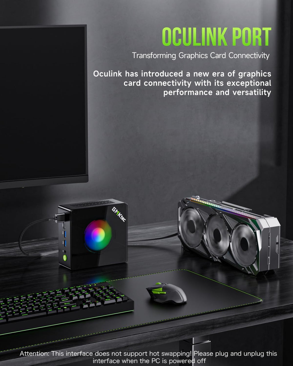 GMKtec K11 Gaming Mini PC, AMD Ryzen 9 8945HS(8C/16T, Up to 5.2GHz), 32GB DDR5 RAM 1TB Mini Desktop Computer, HDMI/Oculink/DisplayPort/USB4*2 HDMI 2.0