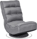 Giantex 360 Degree Swivel Gaming Chair, 6 Position Adjustable Folding Floor Chair, 300lb Spring Support, Comfortable Padded Backrest, Lazy Sofa Chair Game Rocker for Teens Adults