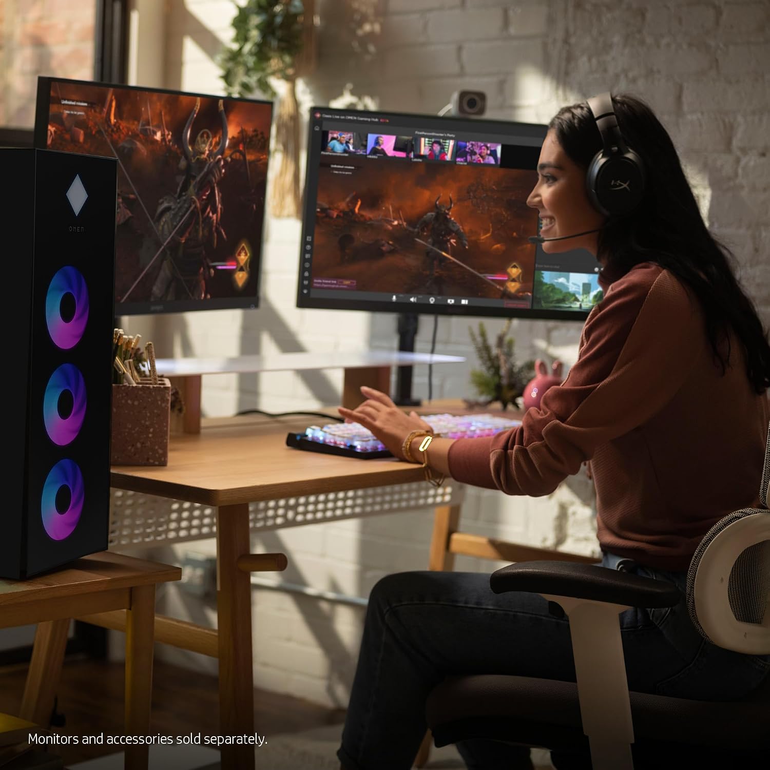 HP OMEN 45L Gaming Desktop, Intel Core Ultra 7 265K, 32 GB RAM, 1 TB SSD, NVIDIA GeForce RTX 5070 Ti, Windows 11 Pro, Microsoft Copilot, Tempered Glass, GT22-3060 (2025)