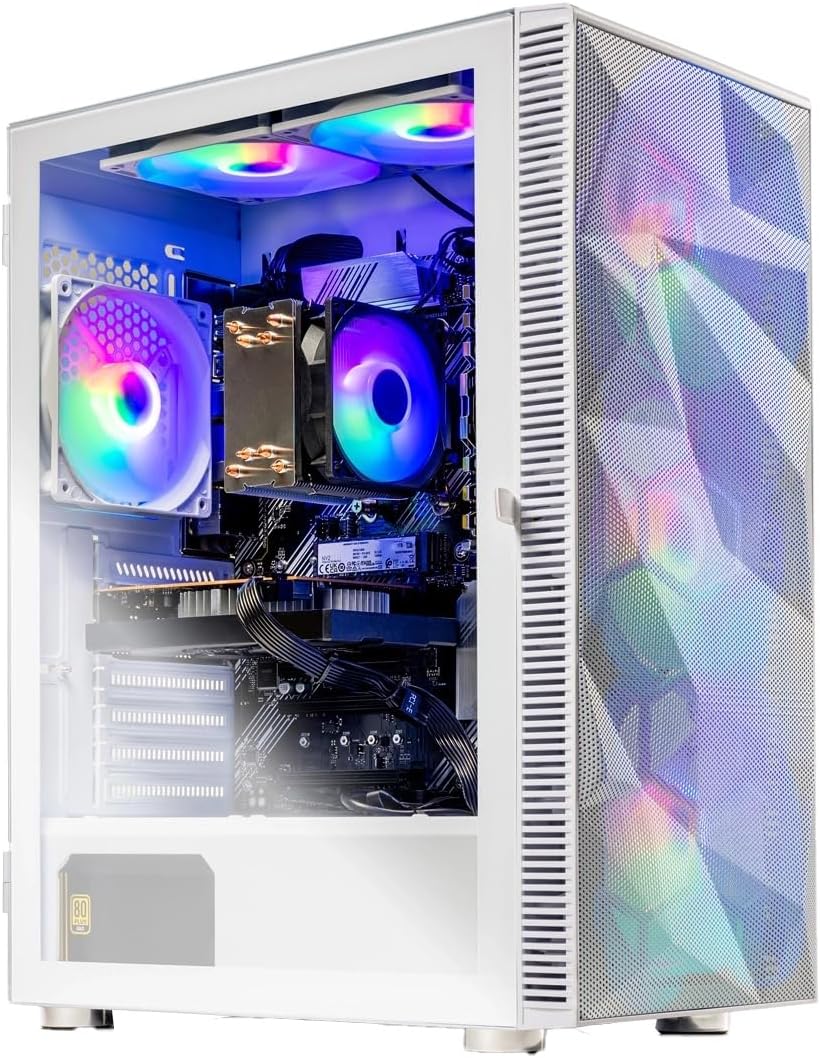 Skytech Gaming Storm Gaming PC, AMD Ryzen 5 5500 3.6GHz, NVIDIA RTX 3050 6GB VRAM, 1TB NVMe SSD, 16GB DDR4 RAM 3200, 650W Gold PSU, WI-FI 5, Windows 11, Desktop