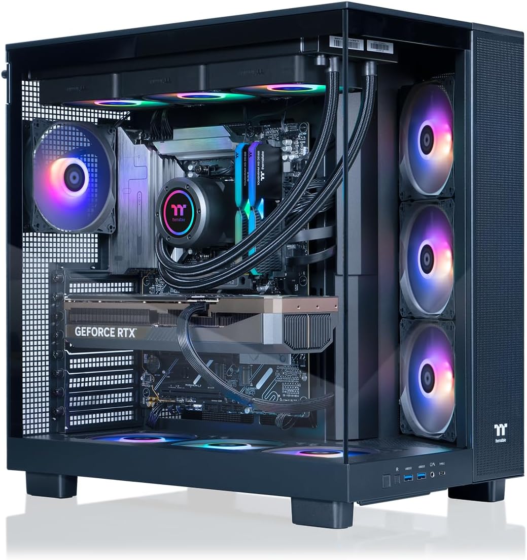Thermaltake LCGS View 9590-380XL Gaming Desktop (AMD Ryzen™ 9 9950X3D, ToughRam 32GB DDR5 6000MT/s RGB Memory, NVIDIA® GeForce RTX™ 5090, 2TB NVMe M.2, WiFi, Windows 11) VXLB-X87B-590-LCS
