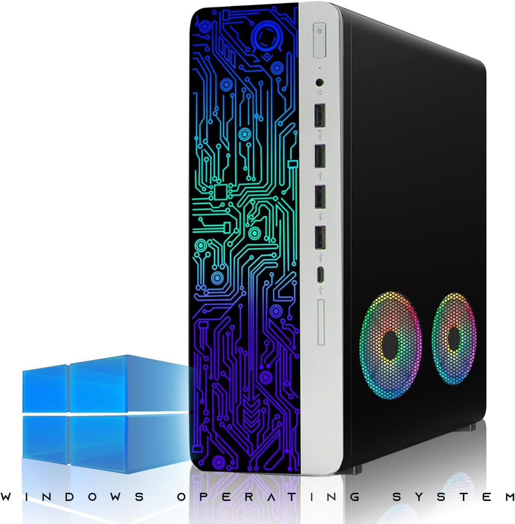 HP G4 Desktop Computer PC AMD Pro A10-9700 R7, 8GB RAM, 256GB SSD, RGB Speaker, RGB Keyboard with AI-Enabled Copilot Key, Mouse, 2X ARGB Fan WiFi, Windows 11 (Renewed)