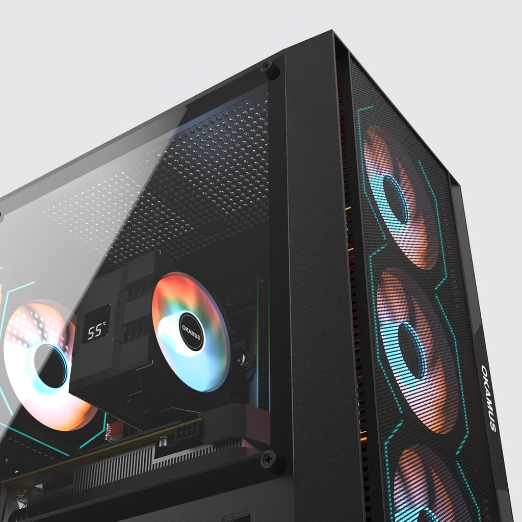 Gaming PC, i7 CPU Up to 4.0GHz, RX 590 2304 SP 8GB DDR5 Graphics Card, 512 GB M.2, 16 GB RAM Pre-Built Computer, ARGB Fans x 4, Win 11 Home，WiFi 6 + BT 5.3, 550W PSU (RX 590+512GB+16GB)
