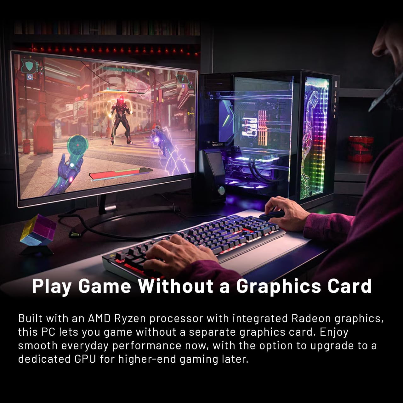Skytech Gaming Storm Gaming PC, AMD Ryzen 5 5600GT 3.6GHz, Vega 7, 1TB NVMe SSD, 16GB DDR4 RAM 3200, 650W Gold PSU, Wi-Fi, Win 11, Desktop