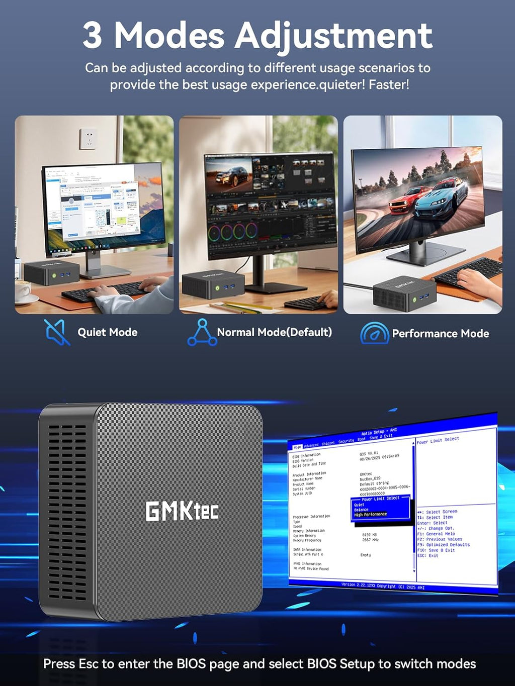 GMKtec Mini PC, G3 PRO Intel Core i3-10110U (Beats 4300U/N150), 16GB DDR4 RAM (Dual Channel) 512GB Storage Drive, Desktop Computer 4K Dual HDMI/USB3.2/WiFi 6/BT5.2/2.5GbE for Office, Business