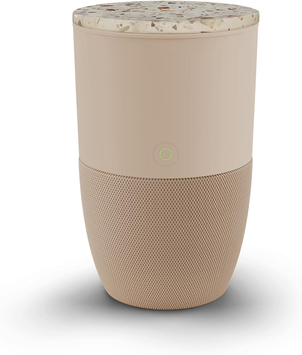 Dupray Bloom Air Purifier, HEPA-13 Filter, Ultra-Quiet 20 dB Sleep Mode, Activated Carbon for Odors, 360-Degree Airflow, Large Rooms up to 1,517 sq ft (Accent Table - Terrazzo, Latte)