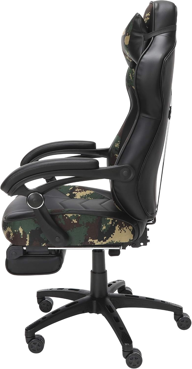 RESPAWN 110 Ergonomic Gaming Chair with Footrest Recliner - Racing Style High Back PC Computer Desk Office Chair - 360 Swivel, Adjustable Lumbar Support, Headrest Pillow, Padded Armrests - 2019 Camo