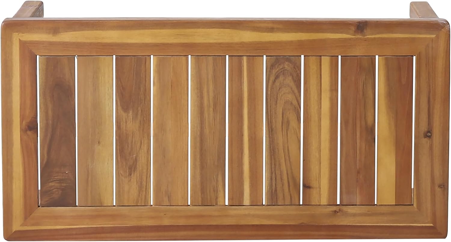 Merax Outdoor Acacia Wood Loveseat and Coffee Table Patio Conversation Set with Cushions for Backyard