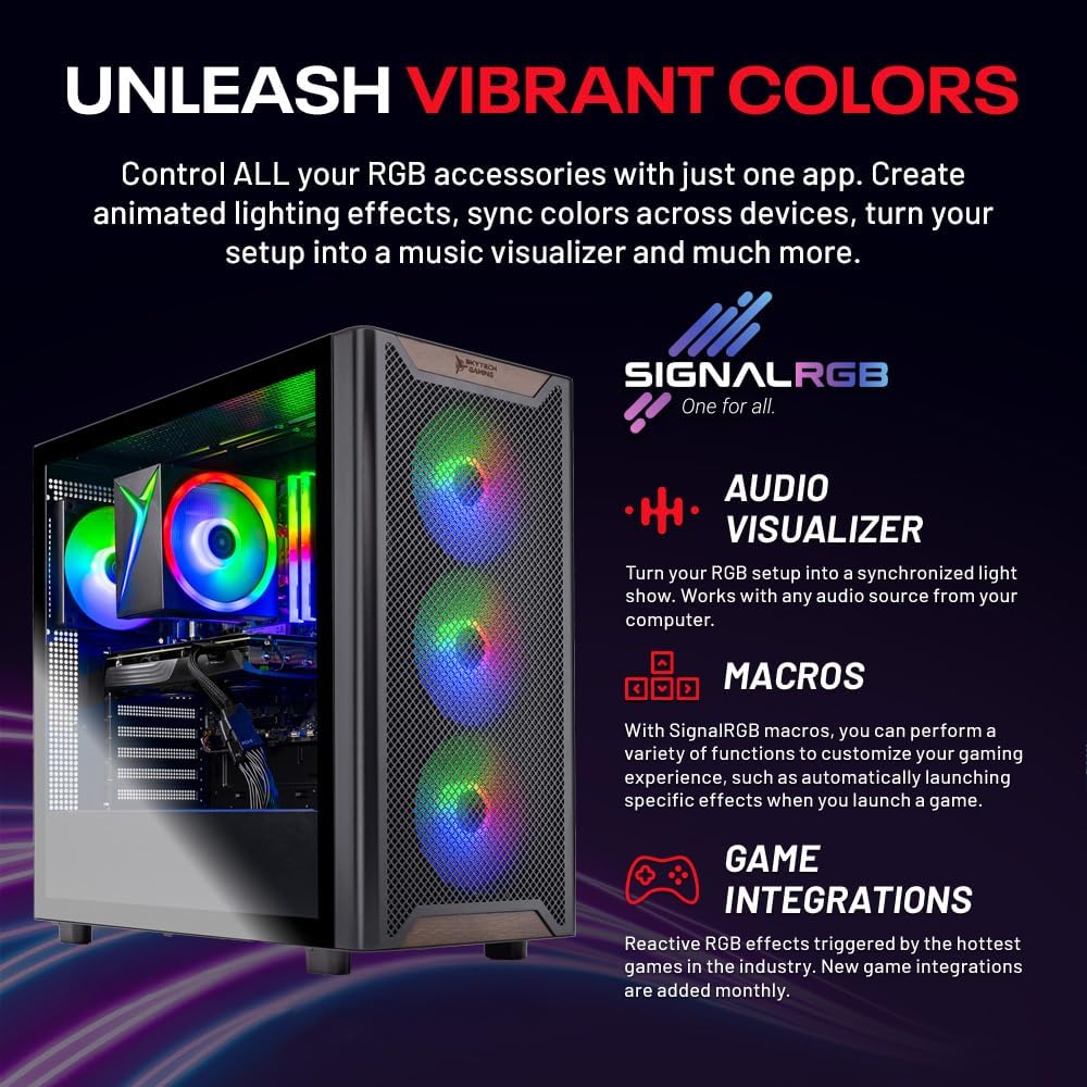 Skytech Gaming Chronos 3 Gaming PC, Intel i5 14400F 2.5GHz, NVIDIA RTX 5050 8GB VRAM, 1TB NVMe SSD, 16GB DDR4 RAM 3200, 650W Gold PSU, WI-FI 5, Windows 11, Desktop