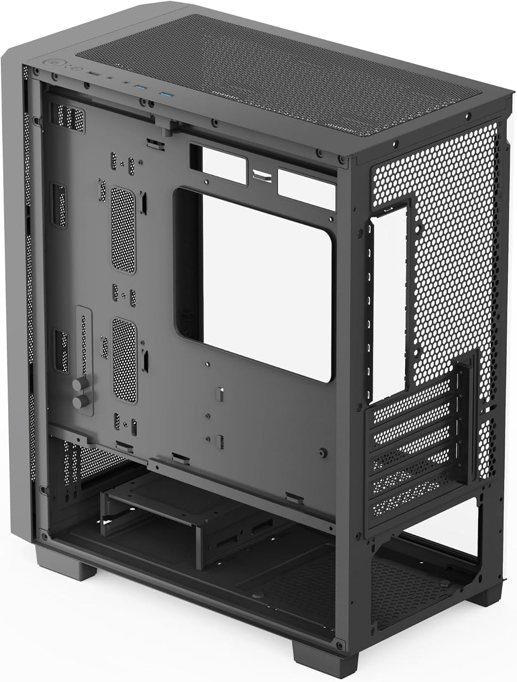 Rosewill FBM-X6 Micro ATX Mid Tower Case - Tempered Glass Side Panel, High Airflow, 4X PWM ARGB Fans, Dedicated Cable Routing Clips, Pre-Installed 650W 80+ Gold Power Supply - Black